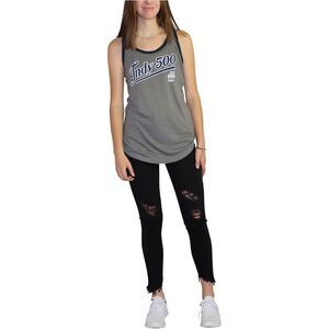 Indy 500 Womens Logo Print Racerback Tank Top, gray, L